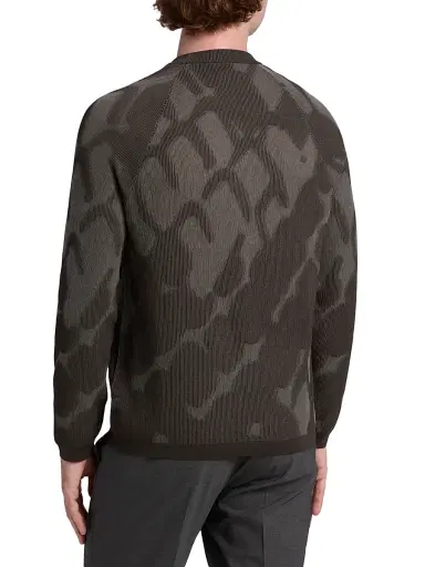 Emporio Armani Men's Pattern Abstract-Print Crewneck Sweater - Grey | Thumbnail 5 Emporio Armani Men's Pattern Abstract-Print Crewneck Sweater - Grey | Thumbnail 5