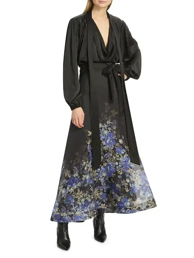 Zimmermann Women's Silk Billow-Sleeve Blouse - Black | Thumbnail 2 Zimmermann Women's Silk Billow-Sleeve Blouse - Black | Thumbnail 2