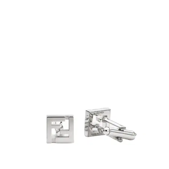 Fendi Cufflinks with FF motif made of metal with palladium finish