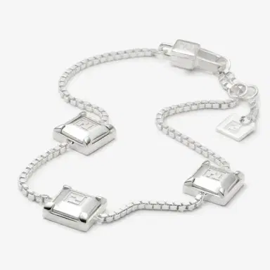 Fendi Slim bracelet with box chain link, made of sterling 925 | Thumbnail 3
