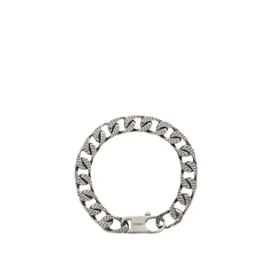 Fendi Bracelet with chain links decorated with engraved FF details