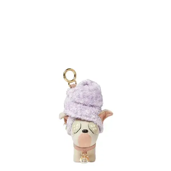 Bag charm made of beige microfibre Bag charm made of beige microfibre