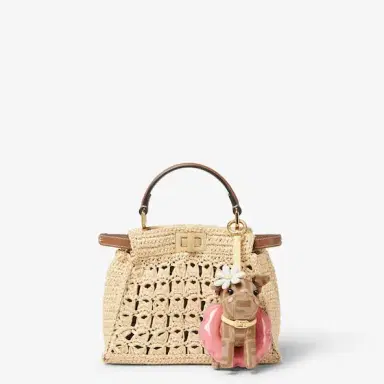 Fendi Bag charm made of beige FF jacquard | Thumbnail 2 Fendi Bag charm made of beige FF jacquard | Thumbnail 2