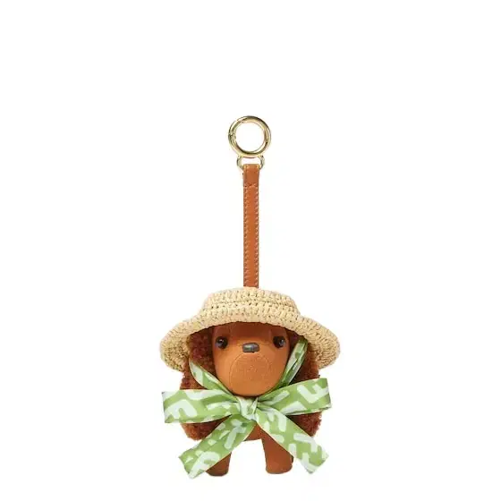 Bag charm made of brown microfibre Bag charm made of brown microfibre