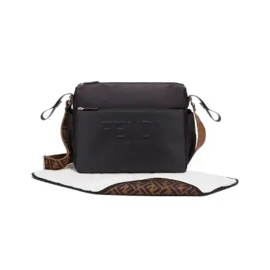 Fendi Black nylon changing bag with leather front pocket | Thumbnail 1 Fendi Black nylon changing bag with leather front pocket | Thumbnail 1
