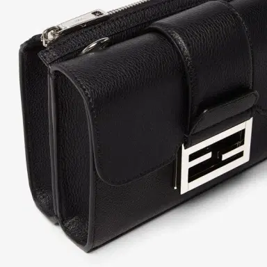 Fendi Baguette® Double Bag, made of black full-grain leather | Thumbnail 7