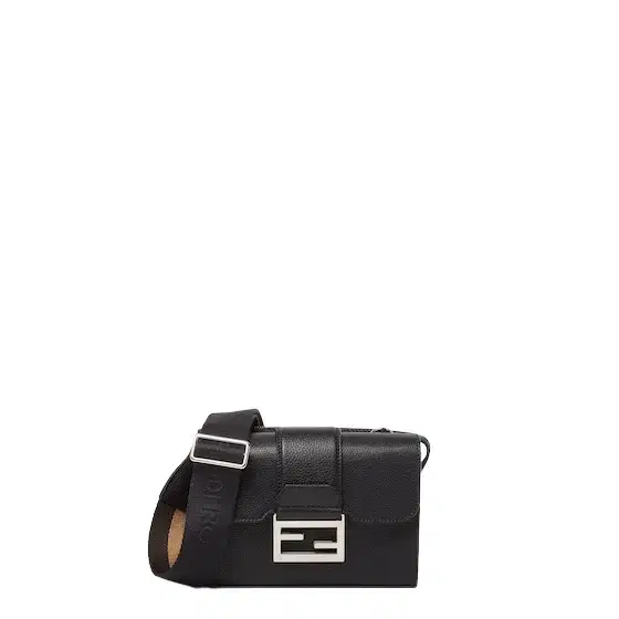 Fendi Baguette® Double Bag, made of black full-grain leather