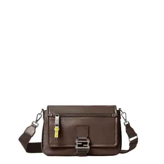 Fendi Flux Messenger bag made of chocolate brown, smooth
