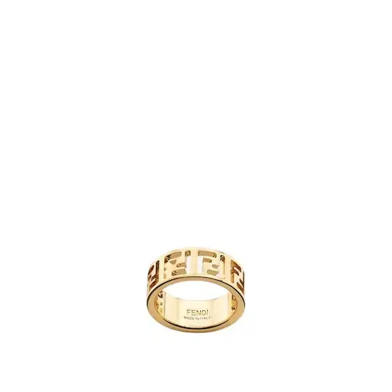 Wide-band ring with FF cut-out motif