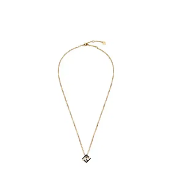 Fendi Chain necklace with cut-out FF cube pendant