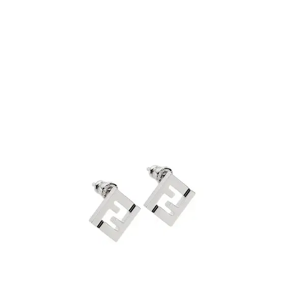 FF motif shaped stud earrings