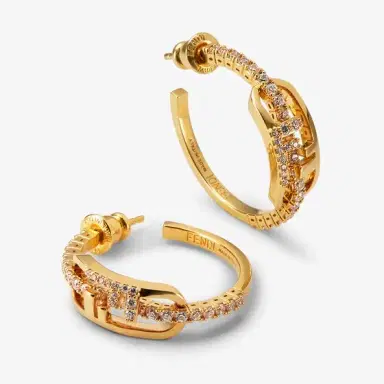 Fendi Hoop earrings with O'Lock motif | Thumbnail 2 Fendi Hoop earrings with O'Lock motif | Thumbnail 2