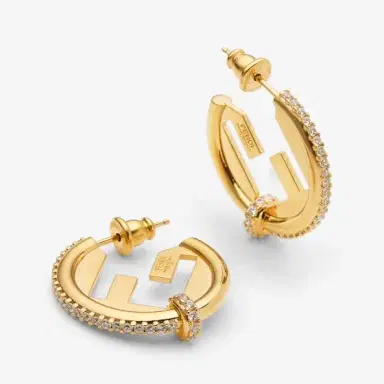 Fendi Small hoop earrings with new EverRound logo | Thumbnail 2