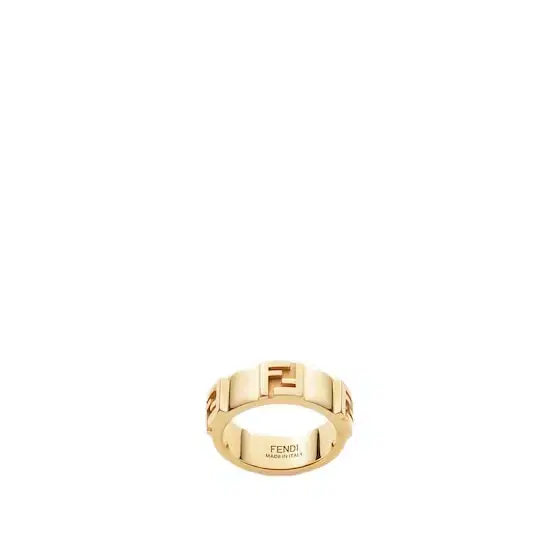 Band ring with embossed FF motif