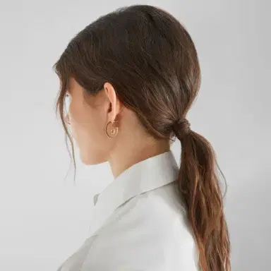 Fendi Oval hoop earrings embellished with a cut-out FF logo made | Thumbnail 3