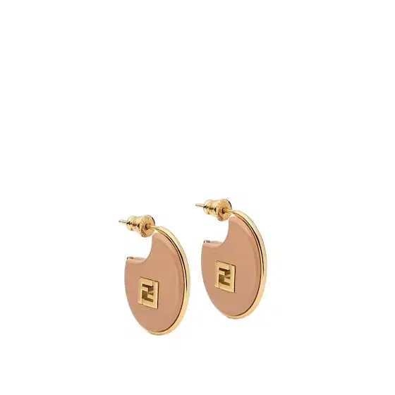 Fendi Oval hoop earrings embellished with a cut-out FF logo made