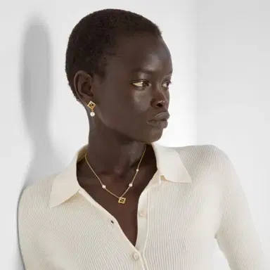 Fendi Fine chain necklace with FF pendant | Thumbnail 3