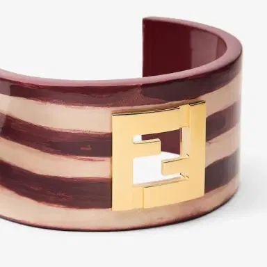 Fendi Rigid bracelet with cut-out FF logo made of metal with | Thumbnail 2 Fendi Rigid bracelet with cut-out FF logo made of metal with | Thumbnail 2