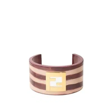 Fendi Rigid bracelet with cut-out FF logo made of metal with | Thumbnail 1 Fendi Rigid bracelet with cut-out FF logo made of metal with | Thumbnail 1