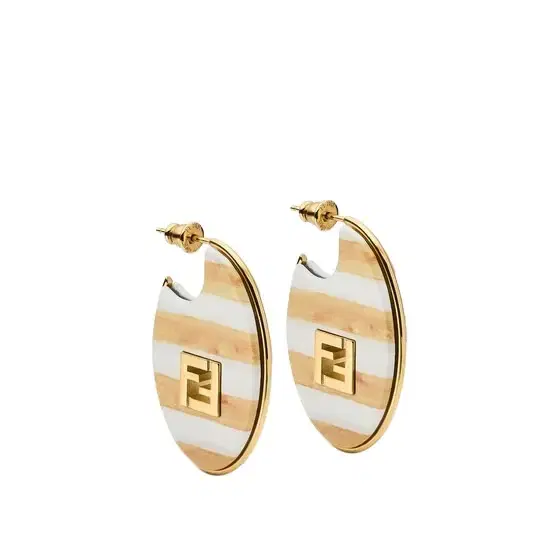 Fendi Oval hoop earrings embellished with a cut-out FF logo made