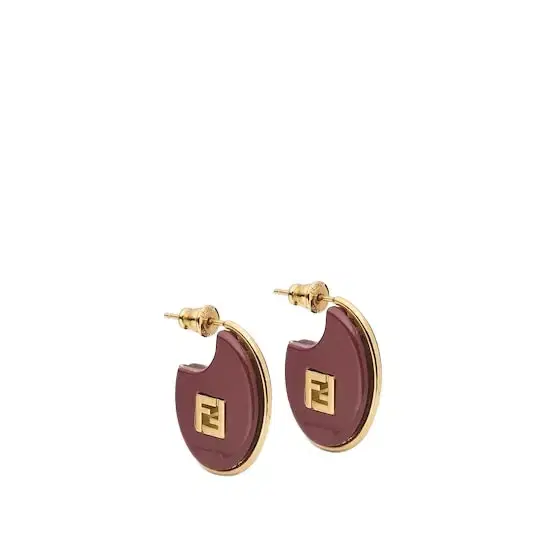 Fendi Oval hoop earrings embellished with a cut-out FF logo made