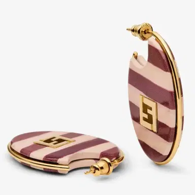 Fendi Oval hoop earrings embellished with a cut-out FF logo made | Thumbnail 2 Fendi Oval hoop earrings embellished with a cut-out FF logo made | Thumbnail 2