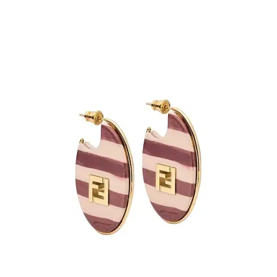 Fendi Oval hoop earrings embellished with a cut-out FF logo made
