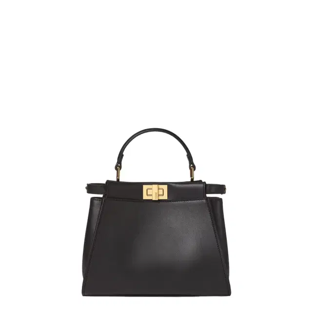 Iconic small Peekaboo bag made of soft black leather