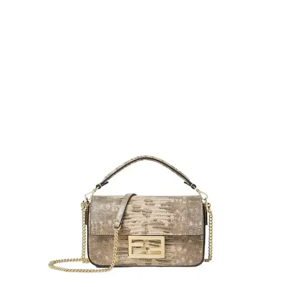 Iconic mini Baguette® bag made of exquisite beige agate