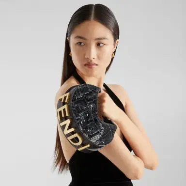 Fendi Mini Fendigraphy hobo bag with a contemporary look and bold | Thumbnail 2