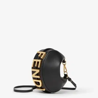 Fendi Mini hobo bag made of soft black leather, embellished | Thumbnail 2 Fendi Mini hobo bag made of soft black leather, embellished | Thumbnail 2