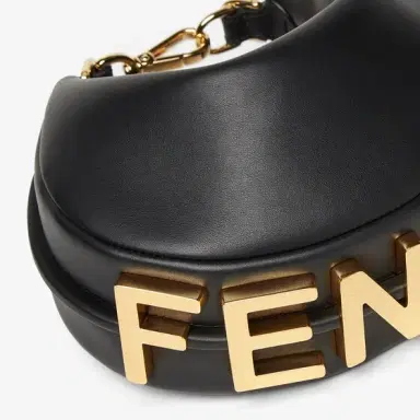 Fendi Mini hobo bag made of soft black leather, embellished | Thumbnail 4 Fendi Mini hobo bag made of soft black leather, embellished | Thumbnail 4