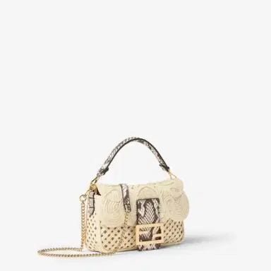 Fendi Iconic mini Baguette® bag made of beige ribbon, finely | Thumbnail 2