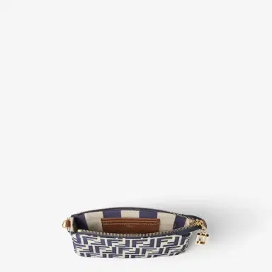 Fendi Baguette pouch made of beige and blue FF jacquard | Thumbnail 5 Fendi Baguette pouch made of beige and blue FF jacquard | Thumbnail 5