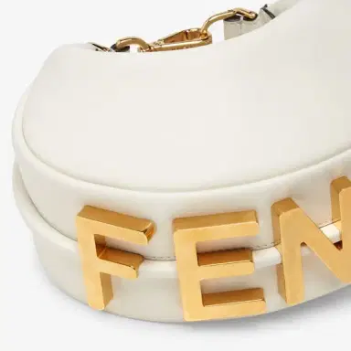 Fendi Mini hobo bag made of soft white leather, embellished | Thumbnail 4 Fendi Mini hobo bag made of soft white leather, embellished | Thumbnail 4