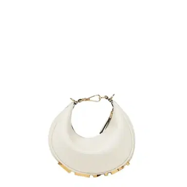 Fendi Mini hobo bag made of soft white leather, embellished | Thumbnail 1 Fendi Mini hobo bag made of soft white leather, embellished | Thumbnail 1