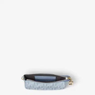 Fendi Tube Pouch made of FF denim in organic cotton with a light | Thumbnail 5 Fendi Tube Pouch made of FF denim in organic cotton with a light | Thumbnail 5