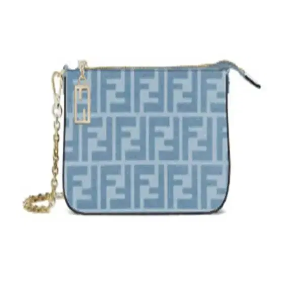 Tube Pouch made of FF denim in organic cotton with a light