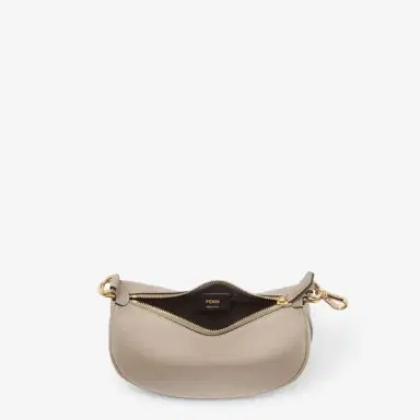 Fendi Mini hobo bag made of soft dove grey leather, embellished | Thumbnail 3
