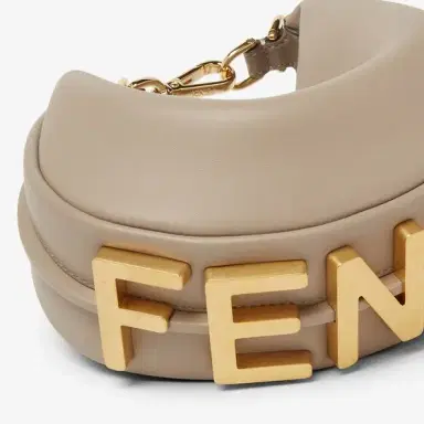 Fendi Mini hobo bag made of soft dove grey leather, embellished | Thumbnail 4