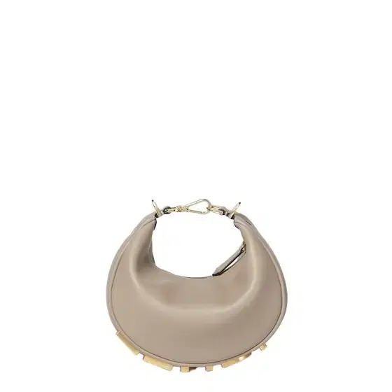 Fendi Mini hobo bag made of soft dove grey leather, embellished