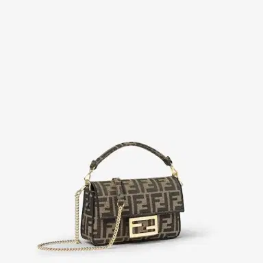 Fendi Iconic small Baguette® bag made of jacquard fabric with | Thumbnail 4