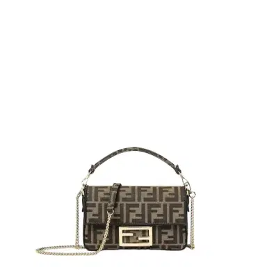 Fendi Iconic small Baguette® bag made of jacquard fabric with | Thumbnail 1