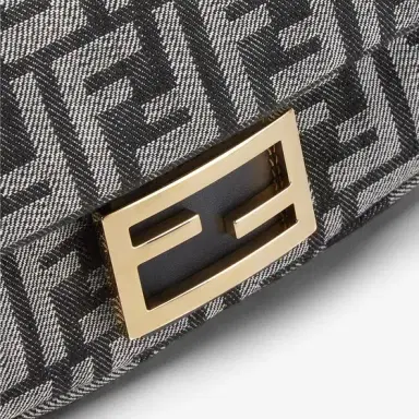 Fendi Iconic small Baguette® bag made of dark blue denim-effect | Thumbnail 5 Fendi Iconic small Baguette® bag made of dark blue denim-effect | Thumbnail 5