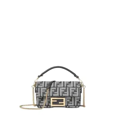 Fendi Iconic small Baguette® bag made of dark blue denim-effect | Thumbnail 1 Fendi Iconic small Baguette® bag made of dark blue denim-effect | Thumbnail 1