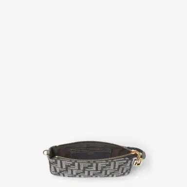 Fendi Baguette pouch made in denim-effect FF jacquard in shades | Thumbnail 5