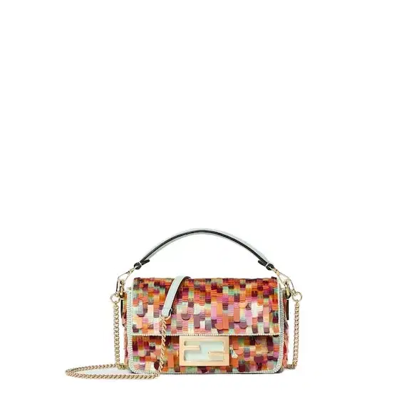 Iconic mini Baguette® bag, embroidered all over