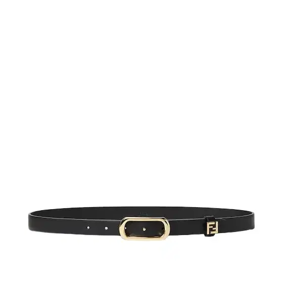Fendi Thin belt with oval buckle and FF logo on the loop