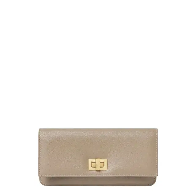 Fendi Way continental wallet with flap and twist lock