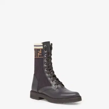 Fendi Rockoko combat boots with stretch fabric inserts | Thumbnail 2 Fendi Rockoko combat boots with stretch fabric inserts | Thumbnail 2